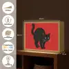 Kat - Zwart - Staart Light Box met batterij (Wandlamp) middel -USP_websiteoverzichtNL