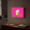 Mok - Wolken - Roze - Minimalitisch Light Box met batterij (Wandlamp) middel -sfeer1