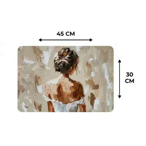 Vrouw - Verf - Abstract - Beige - Modern Placemat vinyl groot -specs