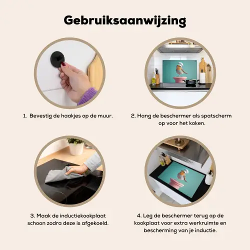 Roodborstje - Vogel - Koksmuts - Sokkel Inductie beschemer met haakjes klein -ky-gebruik-nl