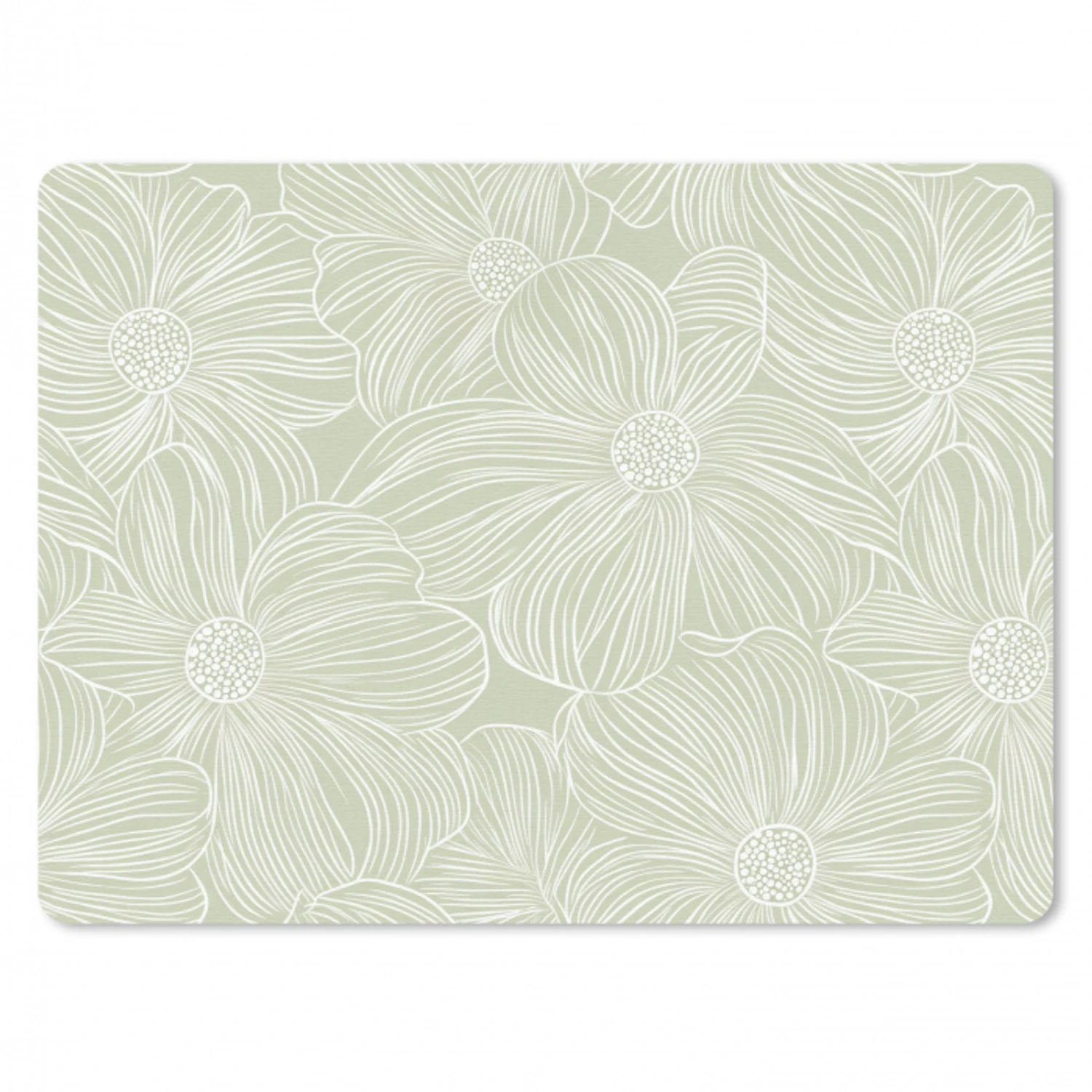 Sereen - Bloemen - Groen muismat rubber klein 262 -3d