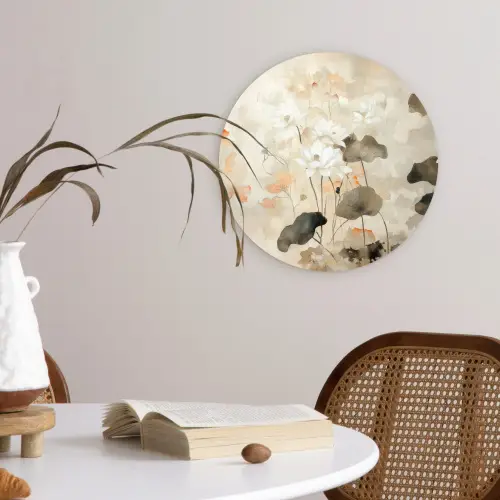 Bloemen - Japandi - Wabi sabi Wandcirkel plexiglas klein -sfeer4