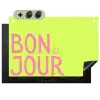 Groen - Smiley - Bonjour - Roze Inductie beschemer met haakjes klein -3d