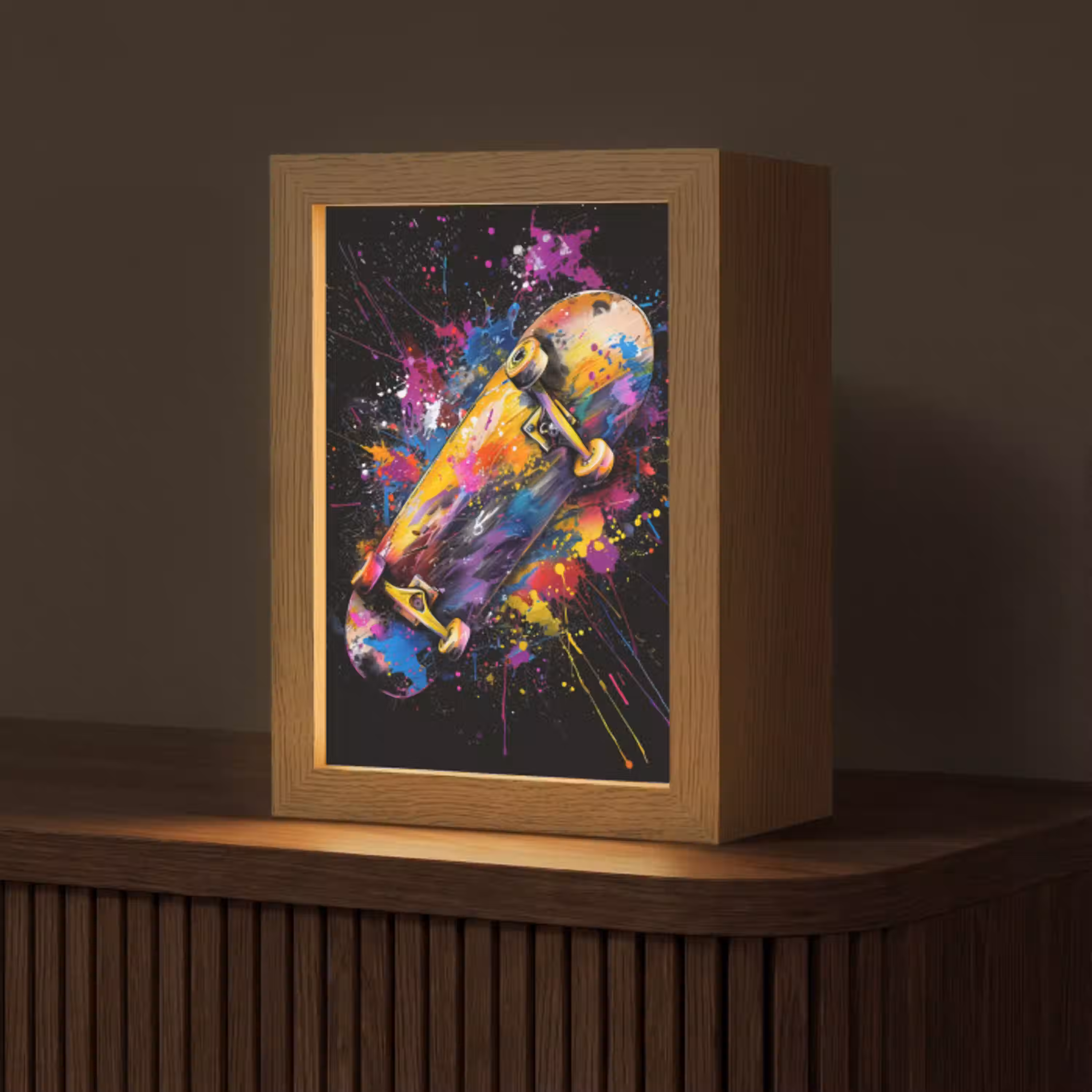 Graffiti - Sport - Skateboard - Skate Light Box met kabel (Tafellamp) klein -z3d_website