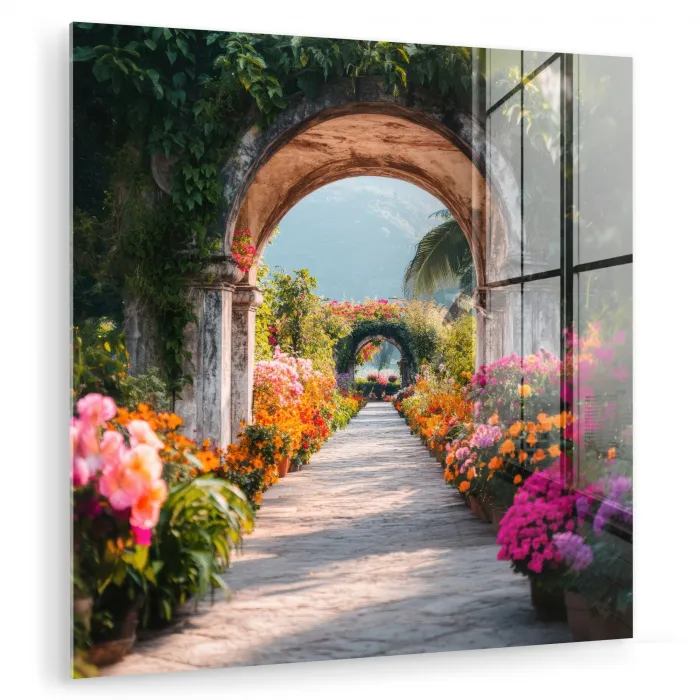 Doorkijk - Bloemen - Tropisch - Kleurrijk plexiglas 5mm klein -zzzproduct_nieuw