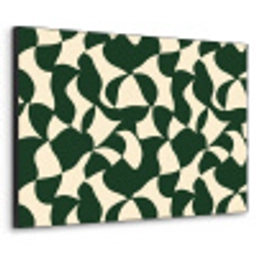 Groen - Organische vlakken - Crème Textielframe zwart klein 947 -3d