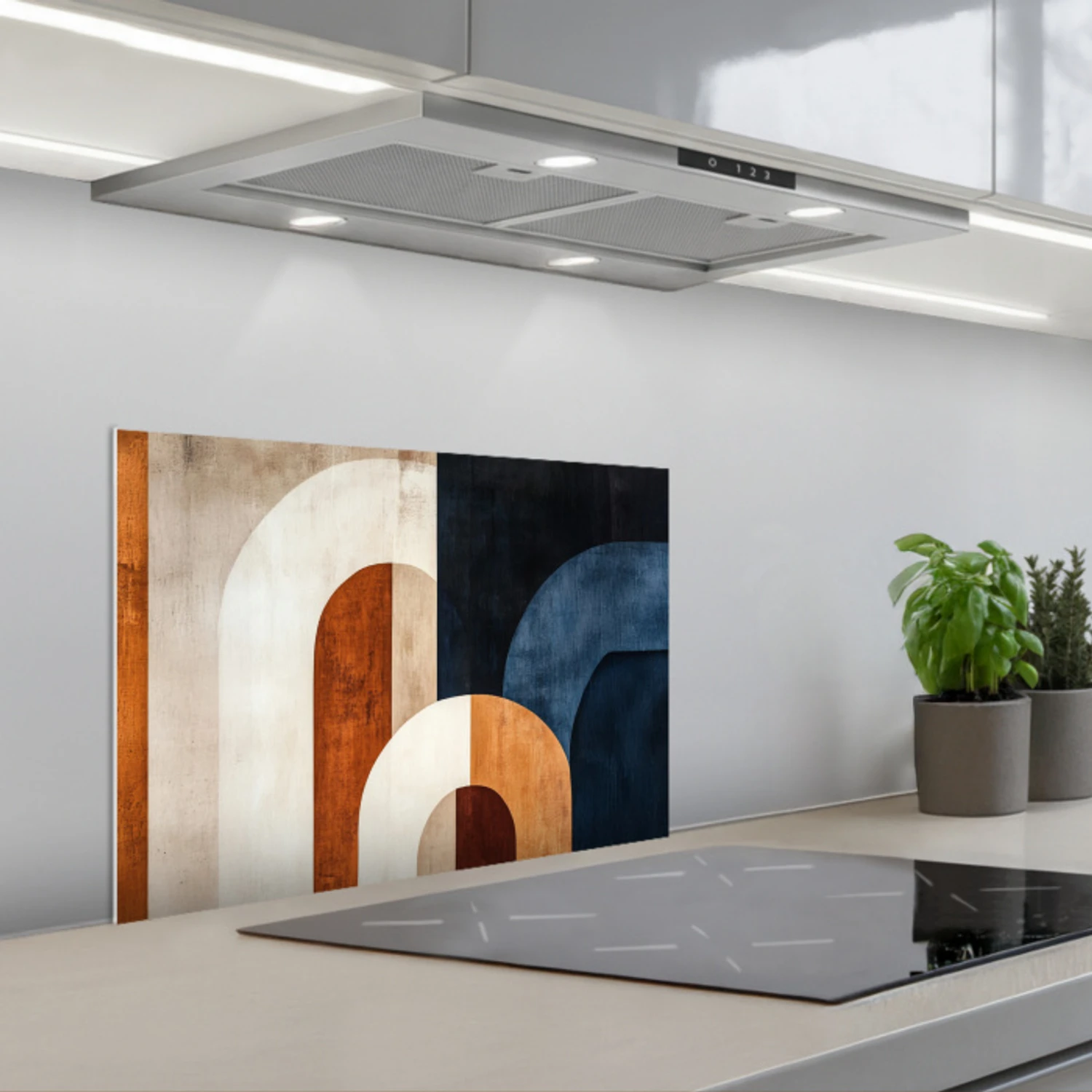 Abstract - Vormen - Donkerblauw keuken achterwand spatscherm klein -3d_schuin