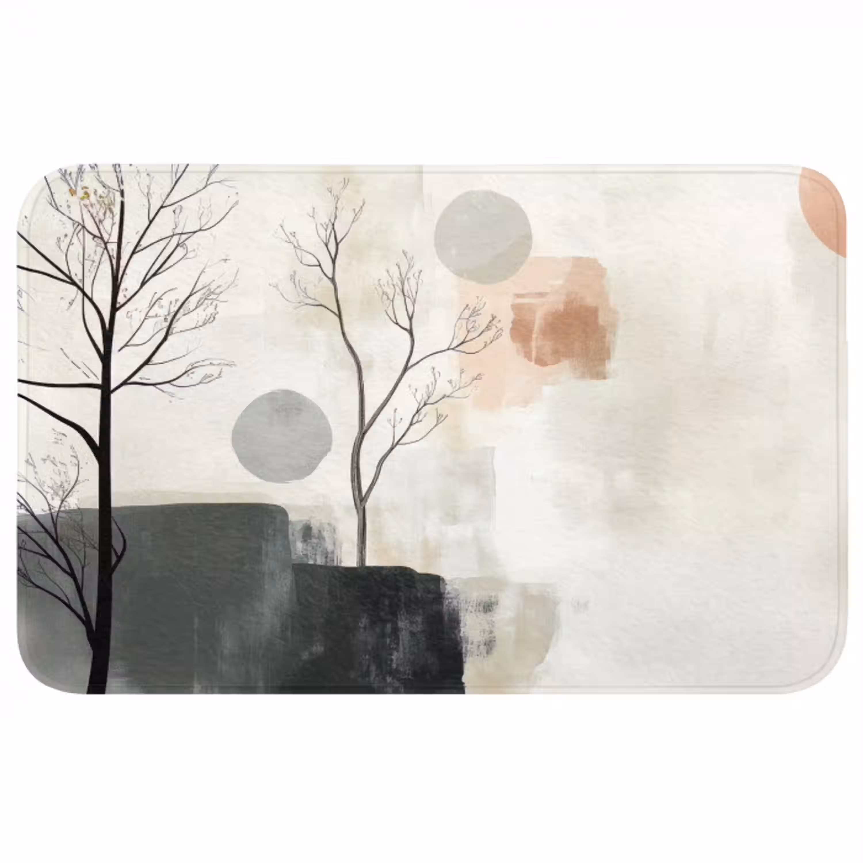 Wabi sabi - Beige - Plant Badmat middel -3d