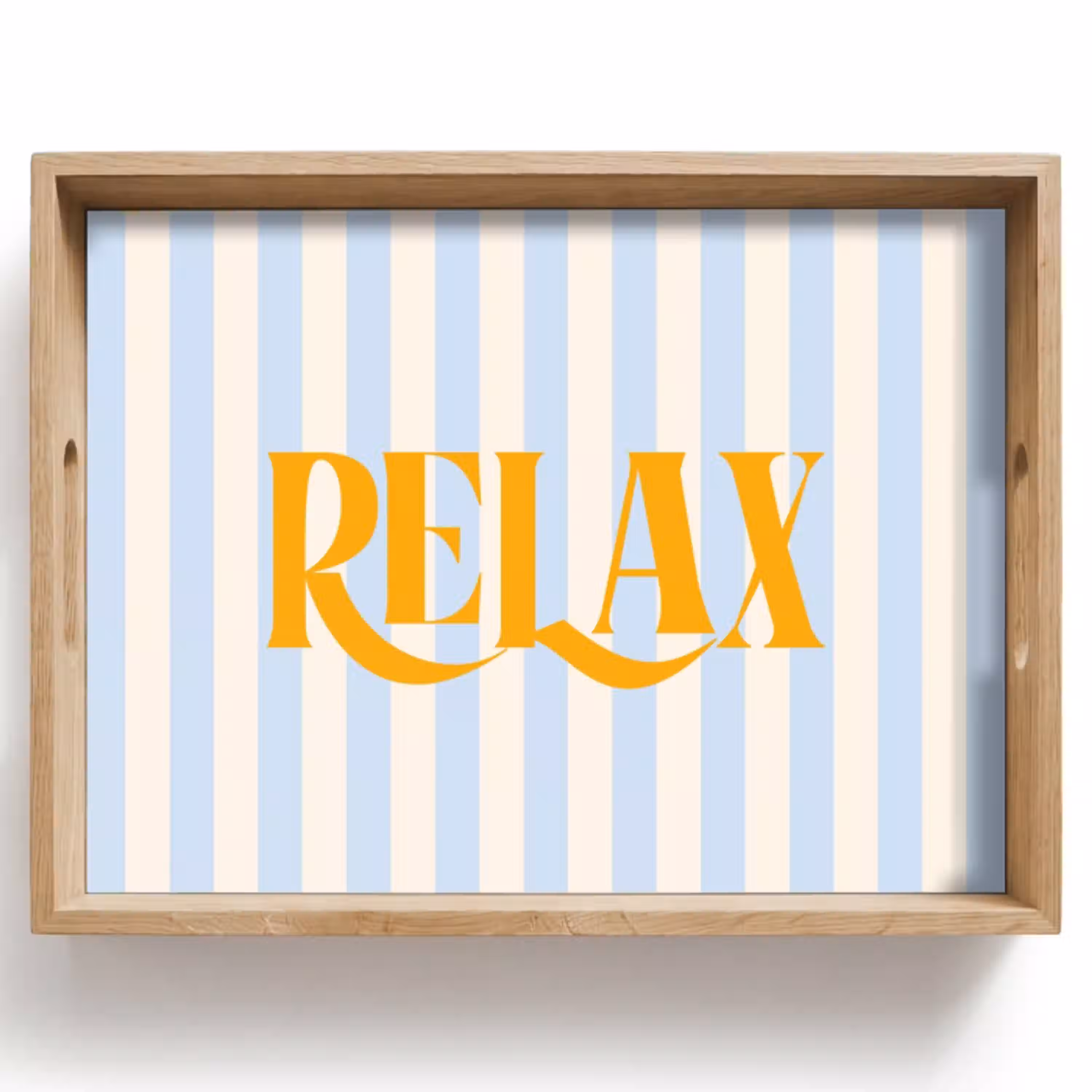 Oranje - Blauw - Strepen - Relax Dienblad Rechthoek middel -z3d_shopping