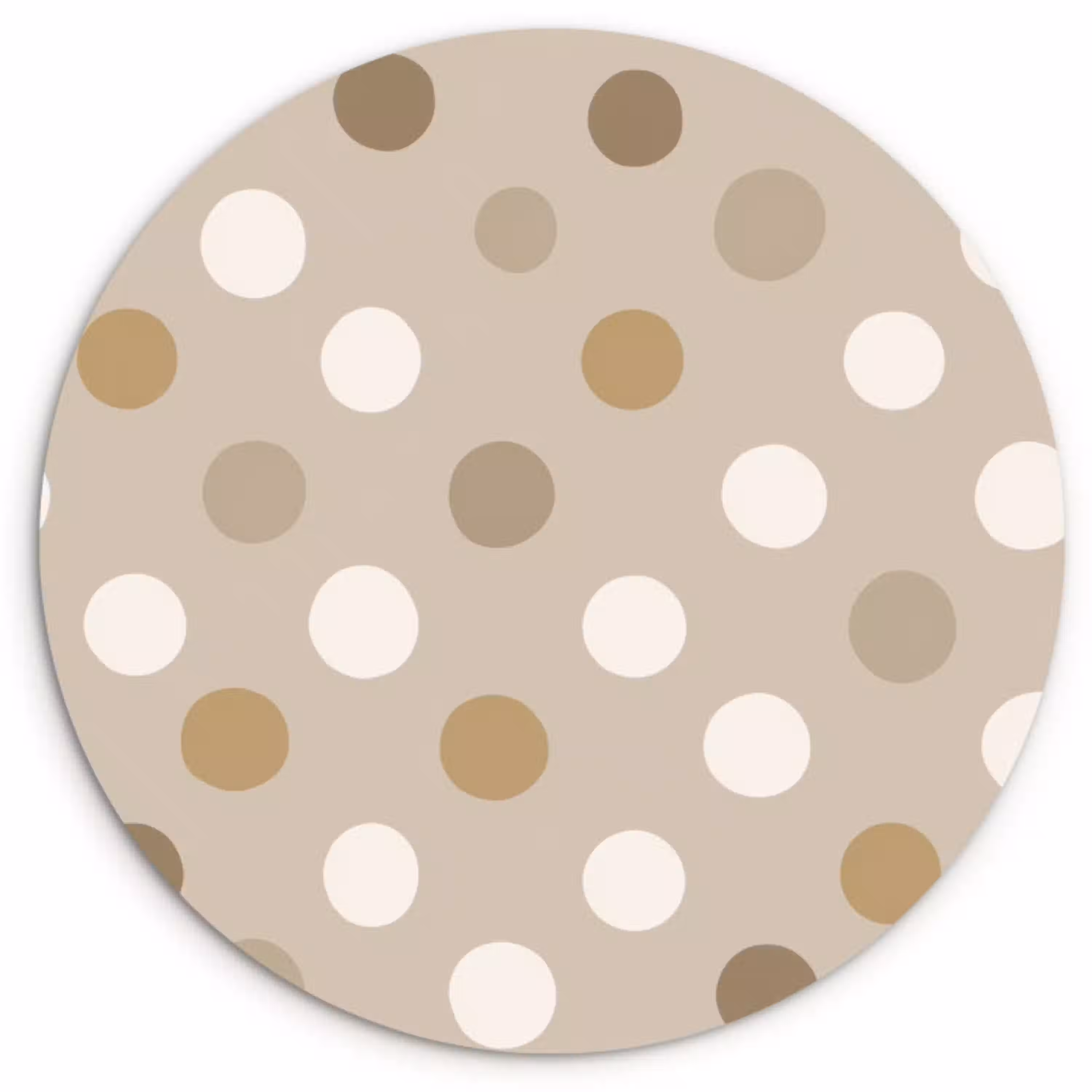 Polka - Dots - Beige Wandcirkel kunststof plaat 5mm dik klein 188 -3d