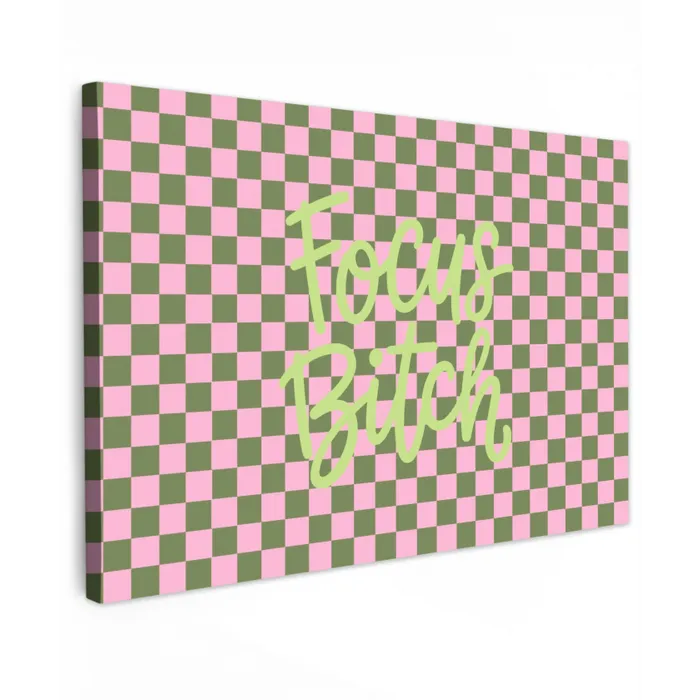 Focus - Vakken - Roze Tuinposter op houten frame 2 cm dik klein -3d