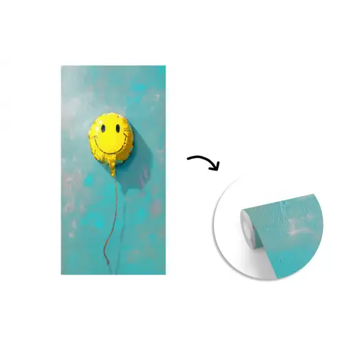 Ballon - Geel - Smiley fotobehang vinyl groot -3d