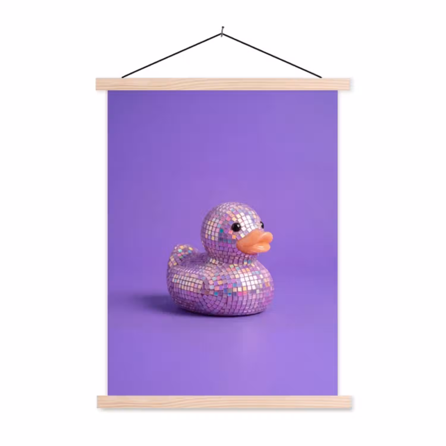 Stoffbild - Disco - Ente - Lila