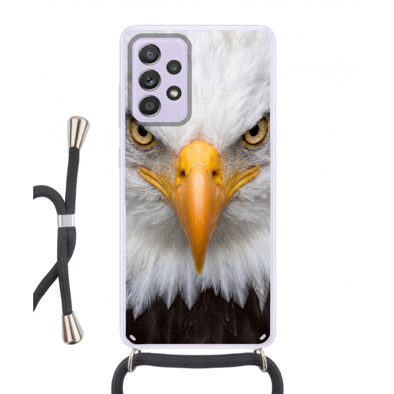Amerikaans - Zeearend - Portret - Geel Hoesje Samsung Galaxy A52 5G met koord klein -3d