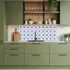 Modern - Patroon - Blauw - Roze keuken achterwand 2 middel 871 -sfeer3
