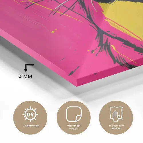 Kat - Art - Zonnebril - Roze plexiglas 5mm klein -sfeer2