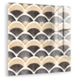 Waaier - Patroon - Zwart - Beige plexiglas 5mm klein 11 -zzzproduct_nieuw