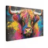 Graffiti - Schotse hooglander - Koe - Kleurrijk canvas 2cm klein -z3d