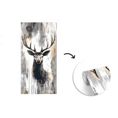 Abstract - Hert - Gewei - Goud fotobehang vinyl groot -3d