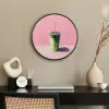 Beker - Rietje - Minimalistisch - Groen Fotolijst rond zonder passe partout klein -sfeer1