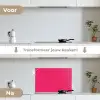 Karmijn - Kleuren - Palet - Roze keuken achterwand spatscherm klein 900 -voor_na_NL