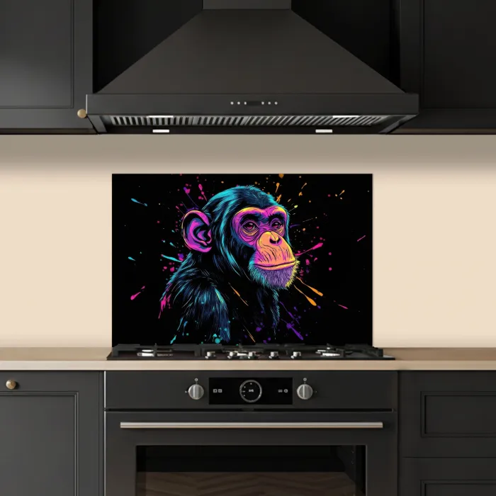 Aap - Verf - Neon - Kleur keuken achterwand spatscherm klein -sfeer1