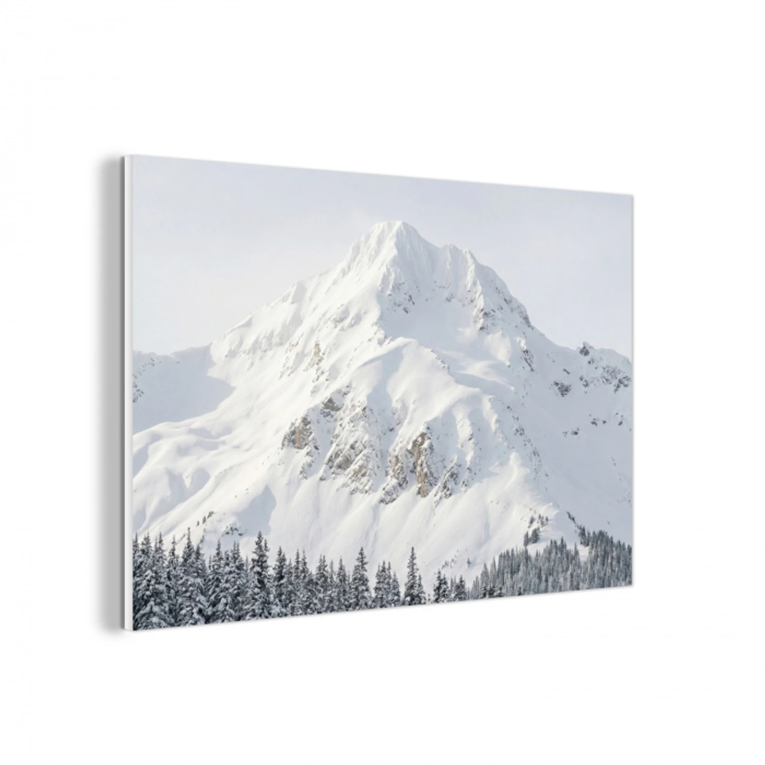 Berg - Sneeuw - Winter - Natuur - Wit forex 5mm xxl -3d