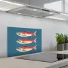 Vissen - Rood - Blauw keuken achterwand spatscherm klein -3d_schuin