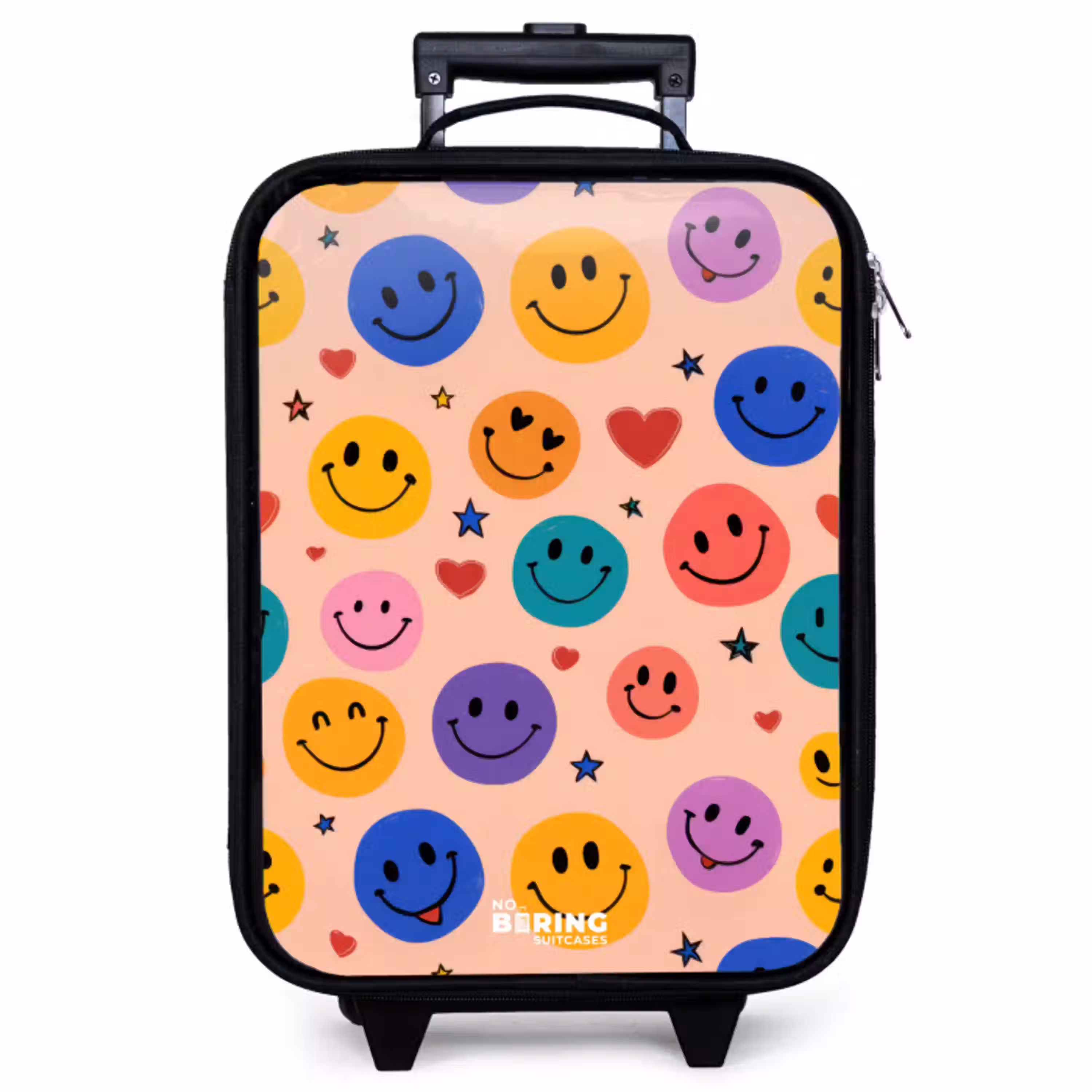 Vrolijk Smiley-patroon Kinderkoffer - Zwart klein -zzz_website3d