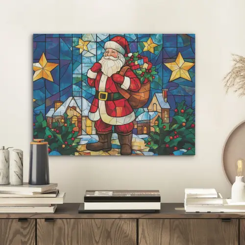 Kerstman - Glas - Kleurrijk PET vilt klein -sfeer1