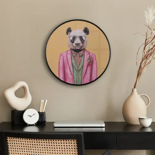 Panda - Pak - Zonnebril - Blauw Fotolijst rond zonder passe partout klein -sfeer1