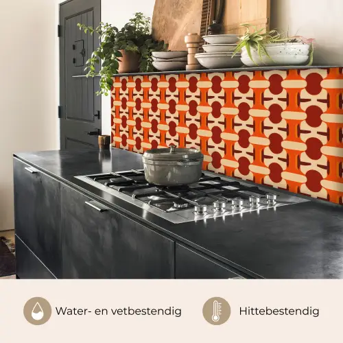 Geometrisch - Retro - Oranje keuken achterwand 2 middel 871 -usp_NL