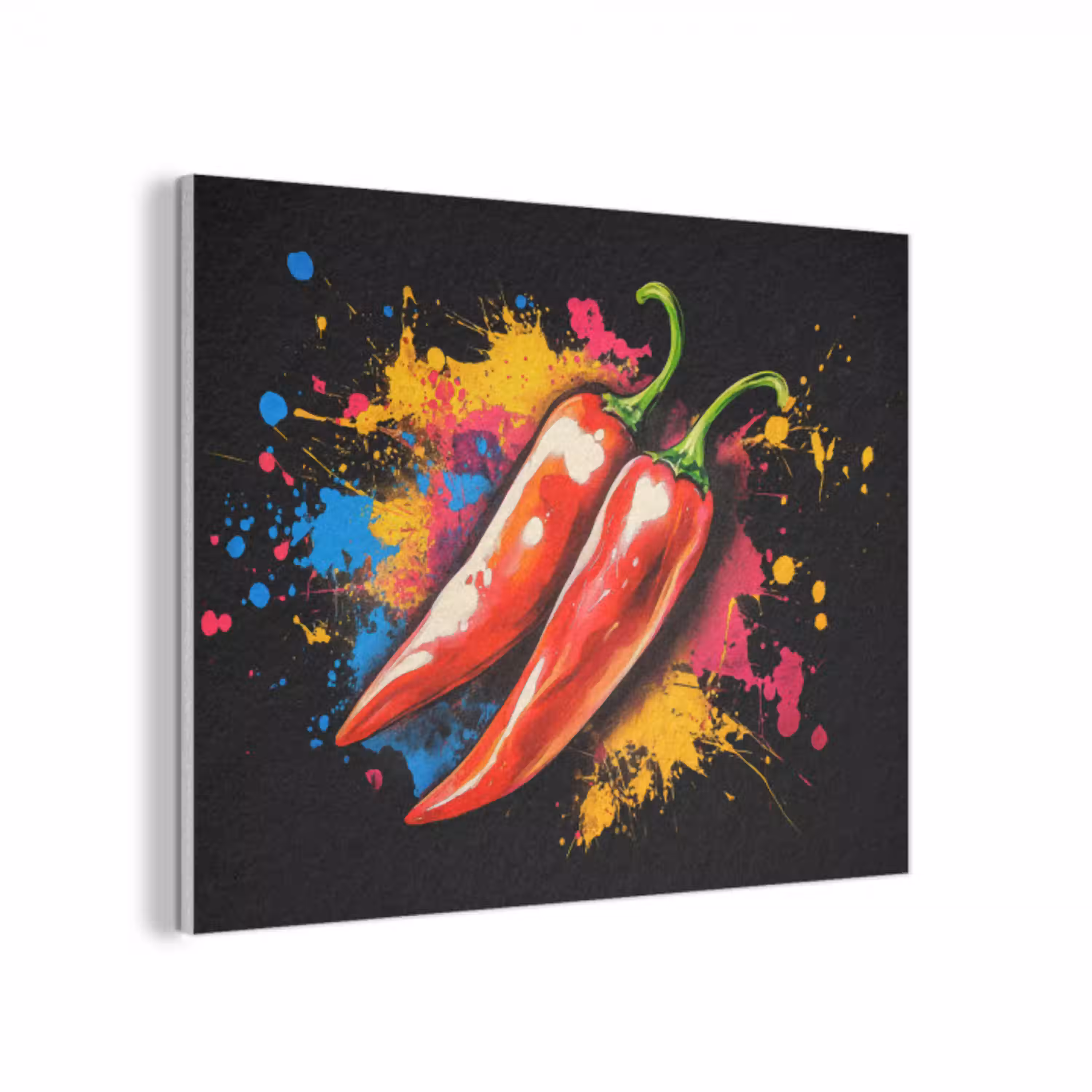 Peper - Graffiti - Verf - Abstract - Modern - Kleurrijk PET vilt klein -3d