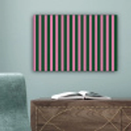 Verticale strepen - Groen - Roze canvas 2cm klein 34 -sfeer4