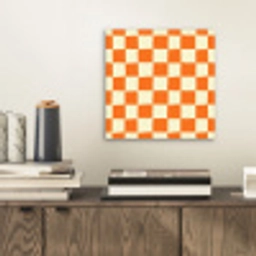 Schaak - Patroon - Oranje aluminium wit klein 46 -sfeer1