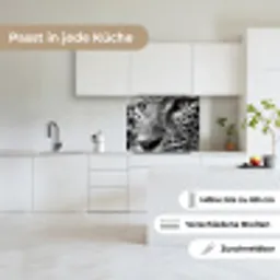 Luipaard - Zwart - Wit - Oog keuken achterwand 2 middel -sfeer4_DE