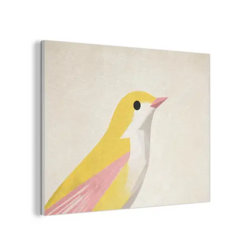 Vogel - Minimalistisch - Geel PET vilt klein -3d