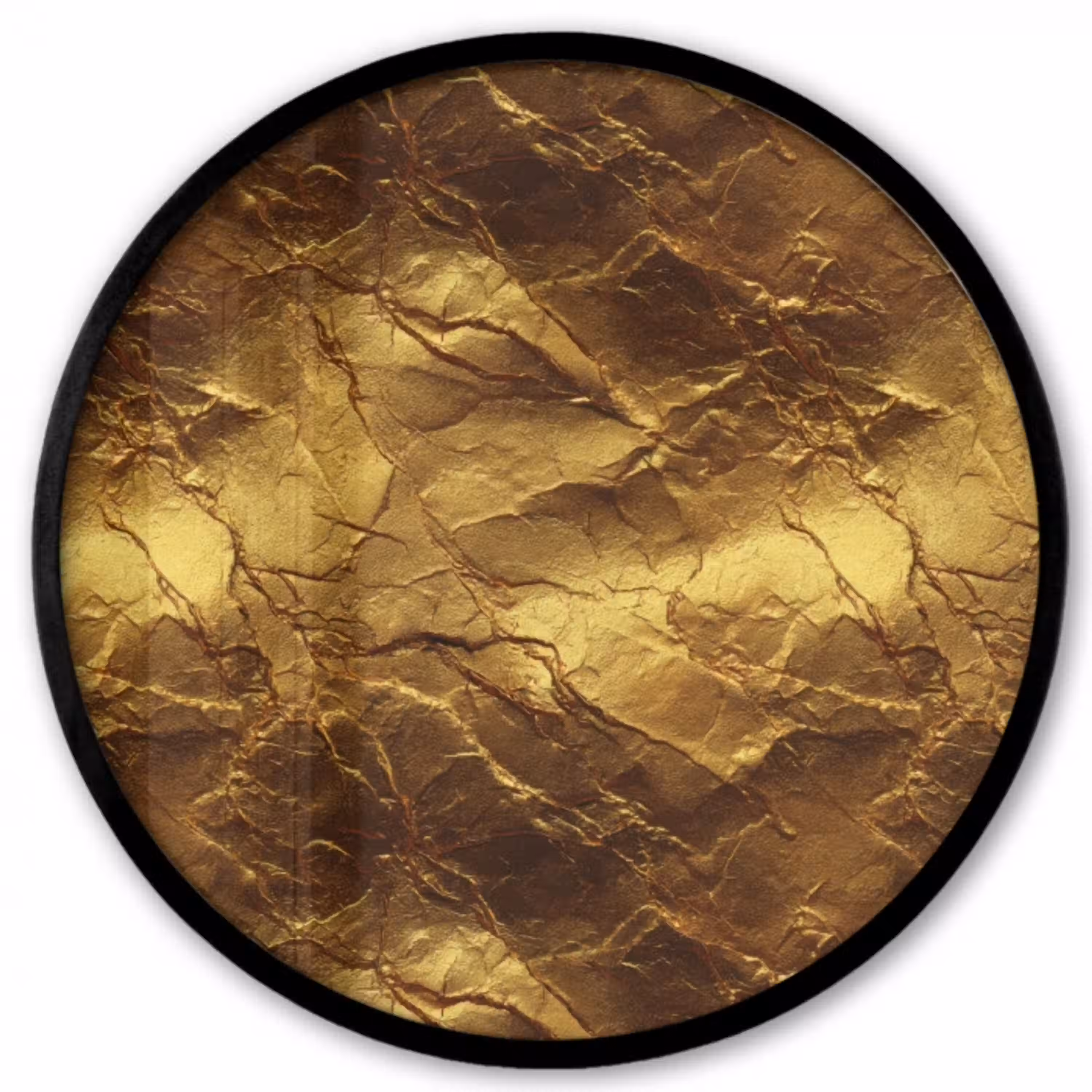 Bladgoud - Textuur  - Goud Fotolijst rond zonder passe partout klein 856 -3d