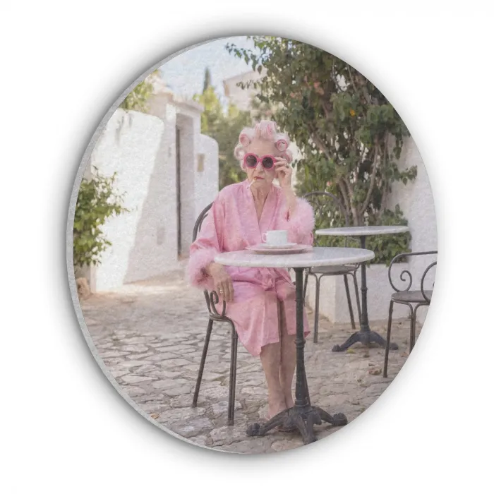 Ochtendjas - Krulspelden - Roze Akoestische PET Vilt - Rond klein -3d