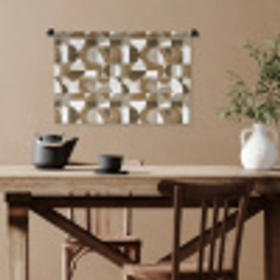 Abstract - Retro - Bruin Wandkleed katoen klein 269 -sfeer6