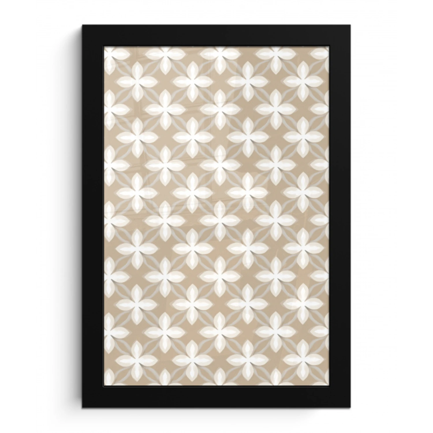 Patroon - Symmetrisch - Beige fotolijst zwart zonder passe partout klein 224 -3d