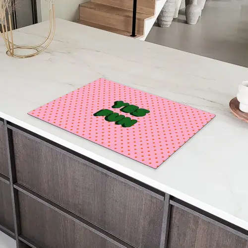 Yes fun - Groen - Roze - Stippen Inductie beschermer vinyl 3mm klein -sfeer8