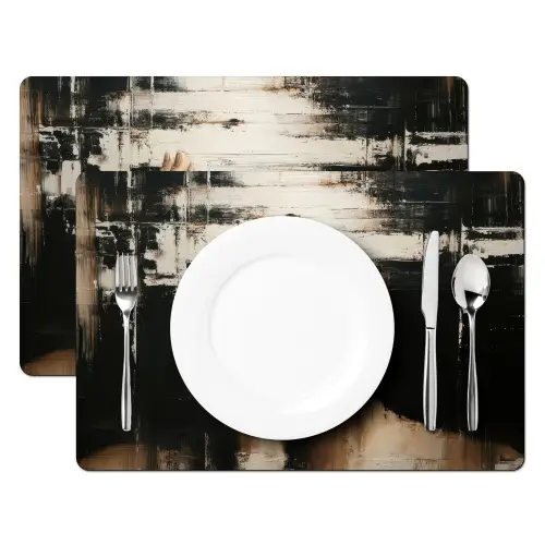 Hand - Gezicht - Strepen - Abstract Placemat vinyl groot -zzsfeer2_Kitchenyeah-website