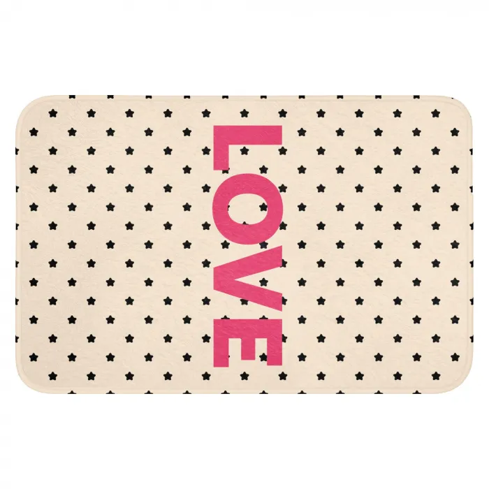 Love - Stippen - Roze Badmat klein -3d