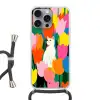 Tulpen - Kat - Kleurrijk Hoesje iPhone 16 Pro Max met koord klein -3d