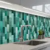 Tegels - Langwerpig - Turquoise keuken achterwand 2 middel 871 -3d_schuin