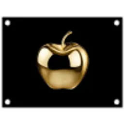 Appel - Goud - Chrome - Zwart tuinposter los doek klein -3d