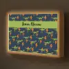 Bliksemschichten - Oranje - Dino - Patroon Light Box met batterij (Wandlamp kind) middel -z3d_website