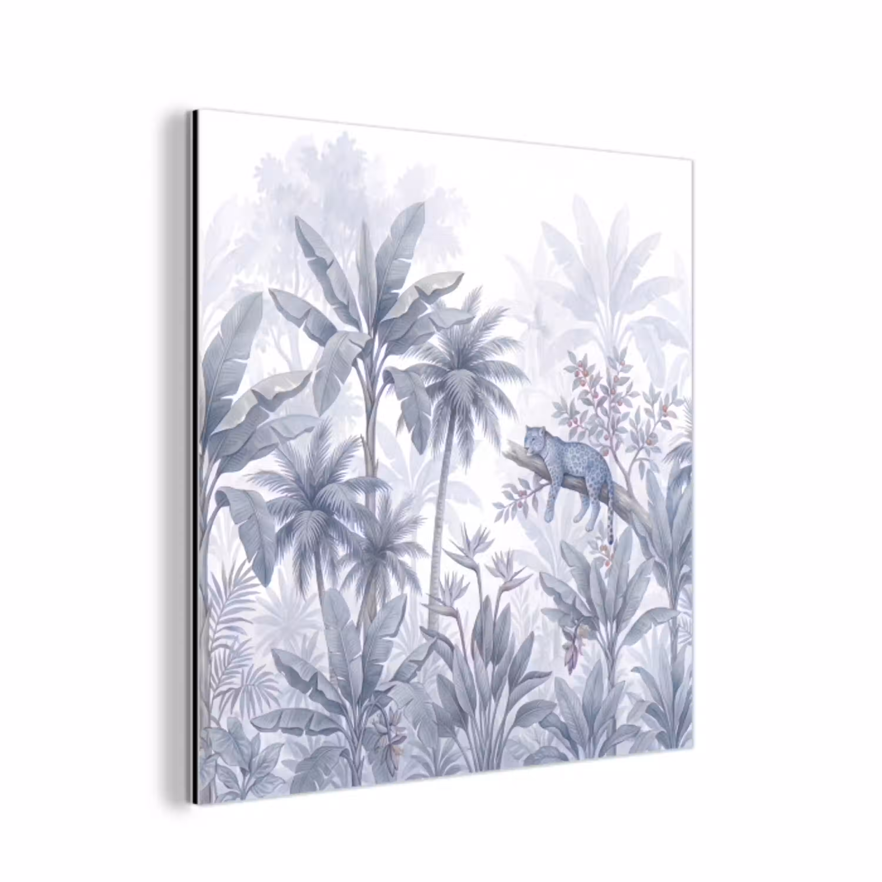 Kat - Tropisch bos - Modern - Grijs aluminium wit klein -3d
