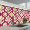 Retro - Floraal - Paars keuken achterwand 2 middel 871 -3d_schuin